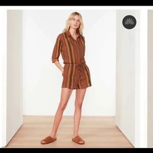 James Perse Striped Romper Large